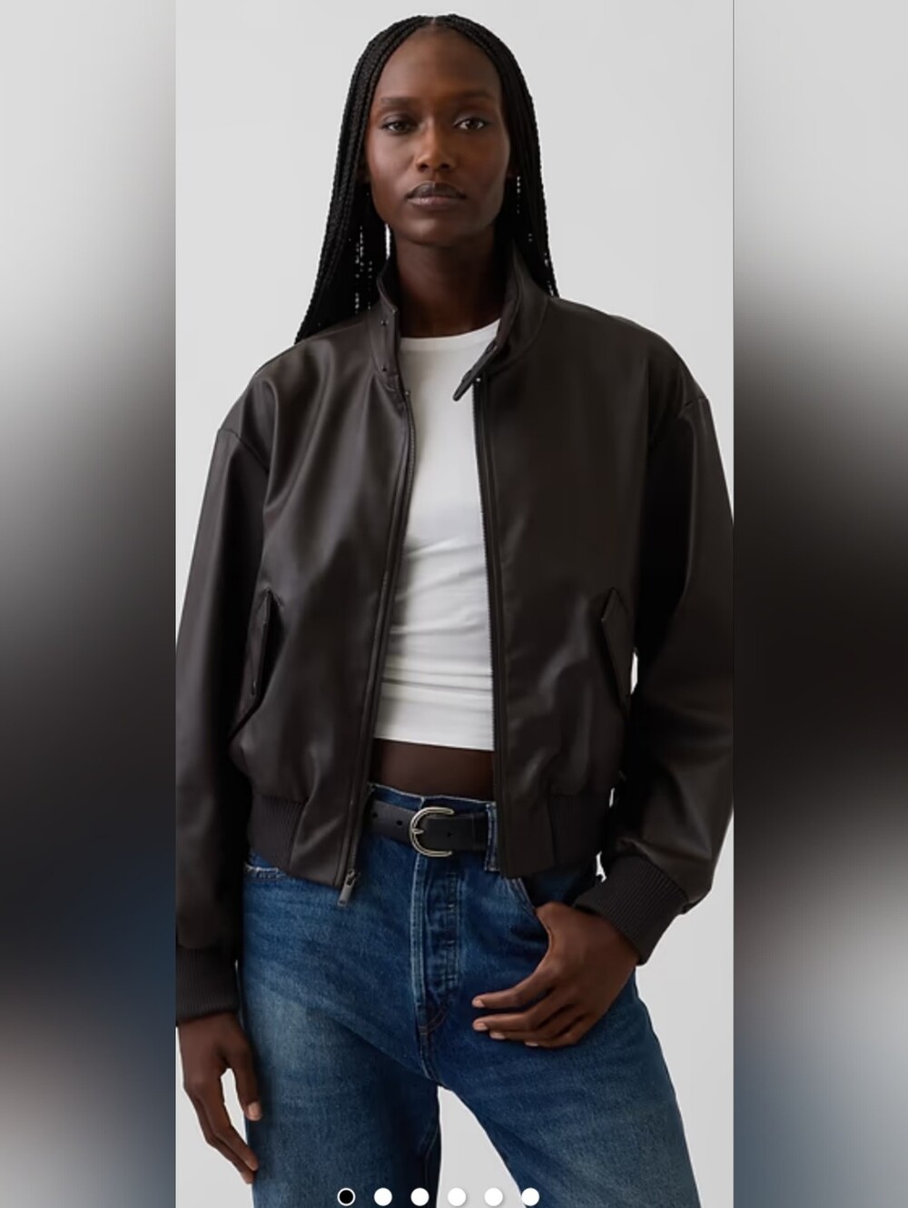 Gap SEALED! NWT! Vegan Leather Bomber Jacker in Dark Brown. Sz Sm. R2S!